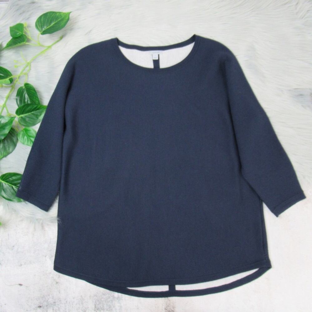 JIGSAW Navy Blue Scoop Neck Knit Jumper Sweater Tunic Women's Size Small